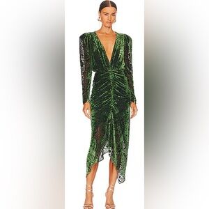 NWT Astrid Dress Torn by Ronny Kobo Collection Midnight Navy Velvet Dress